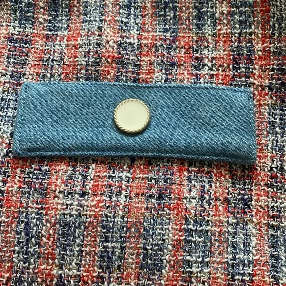 House of Harlow 1960 blue denim and pink button tweed skirt | Size 10 - Picture 8 of 9